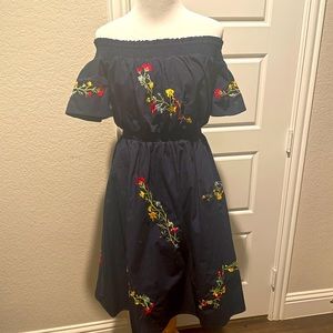 Vero Moda off-shoulder embroidered dress